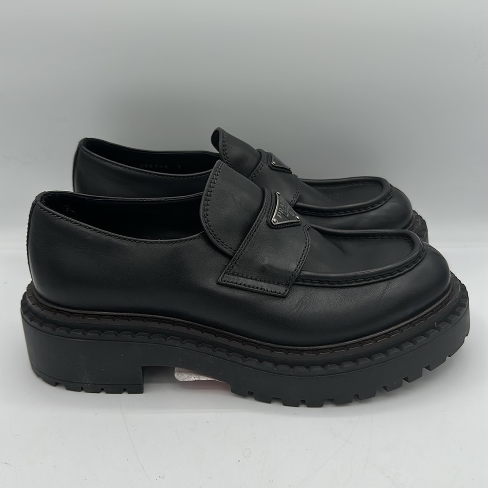 Prada Monolith Brushed Leather Loafers Black Men’s Size 7 UK / 8 US - Picture 5 of 13